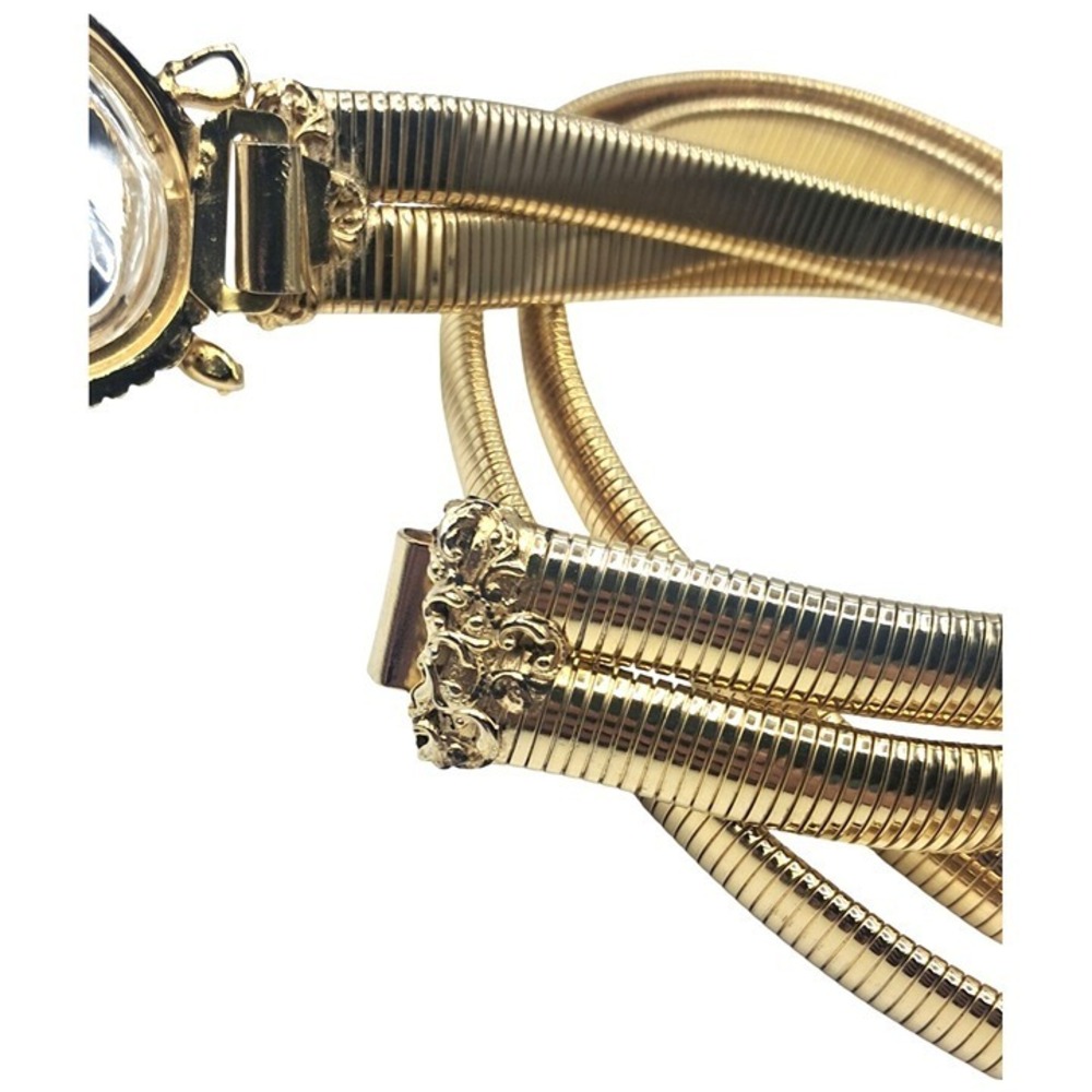 Schreiner Turtle Belt Clear Lucite High Domed Gold Tone Slinky Unsigned Vintage - Picture 5 of 7